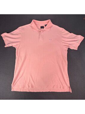 Izod 90's style Silk Wash 100% Cotton Gol/Casual Pink Polo Mens Sz Large EUC